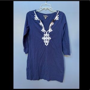 Lilly Pulitzer Navy Dress with White Embroidery size Medium